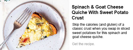 Spinach & Goat Cheese Quiche With Sweet Potato Crust