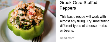 Greek Orzo Stuffed Peppers